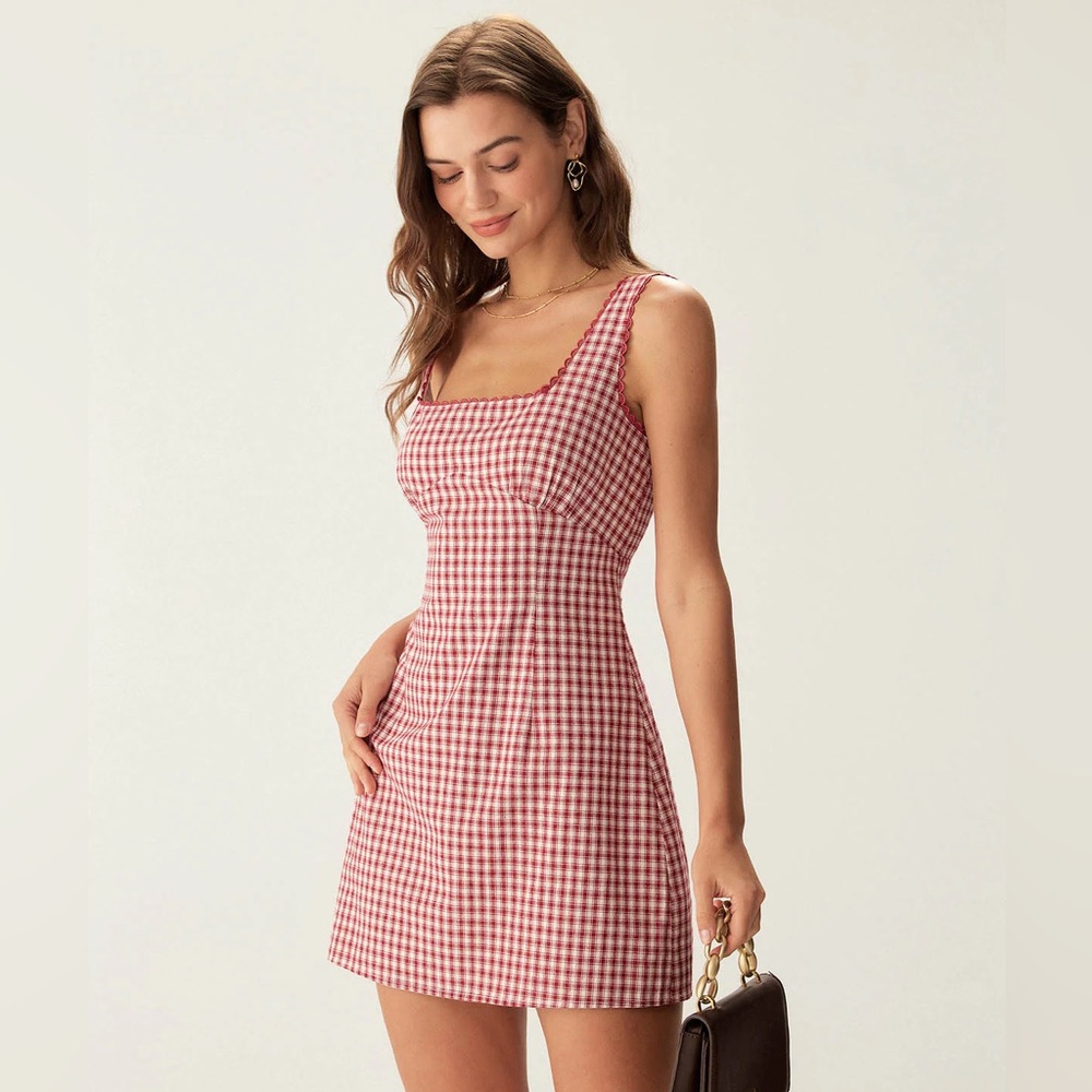 BRAND NEW WITH TAGS! RIHOAS Crimson and Ivory Dress
